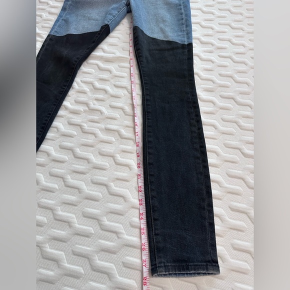 7 For All Mankind Luxe Vintage High Rise Skinny Jeans Two tone Size 24 NWOT - Picture 15 of 16